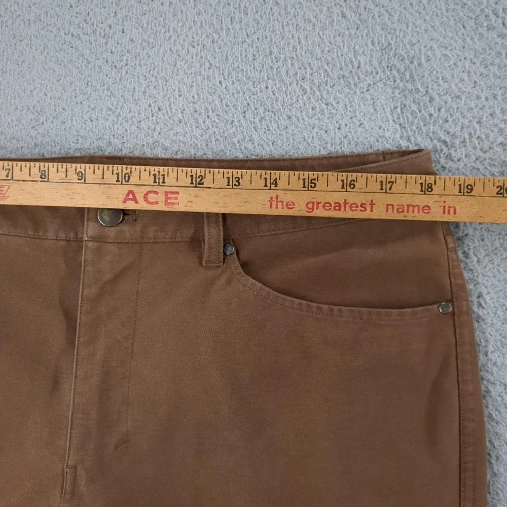Lululemon Pants Mens 36x33 Brown Canvas Slim Fit 5 Pocket Chino Casual Workwear